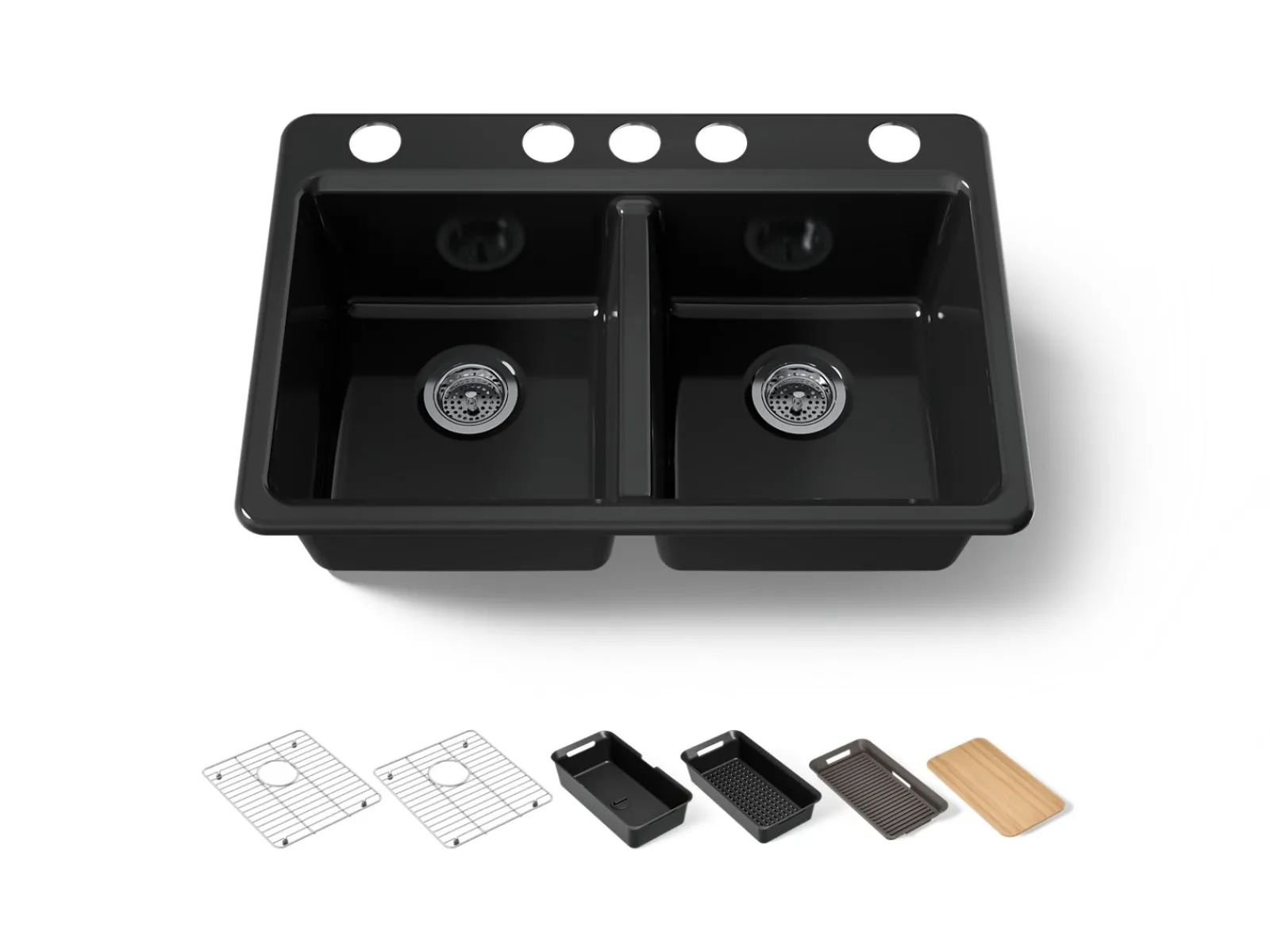 33" undermount double-bowl workstation kitchen sink^Kohler New