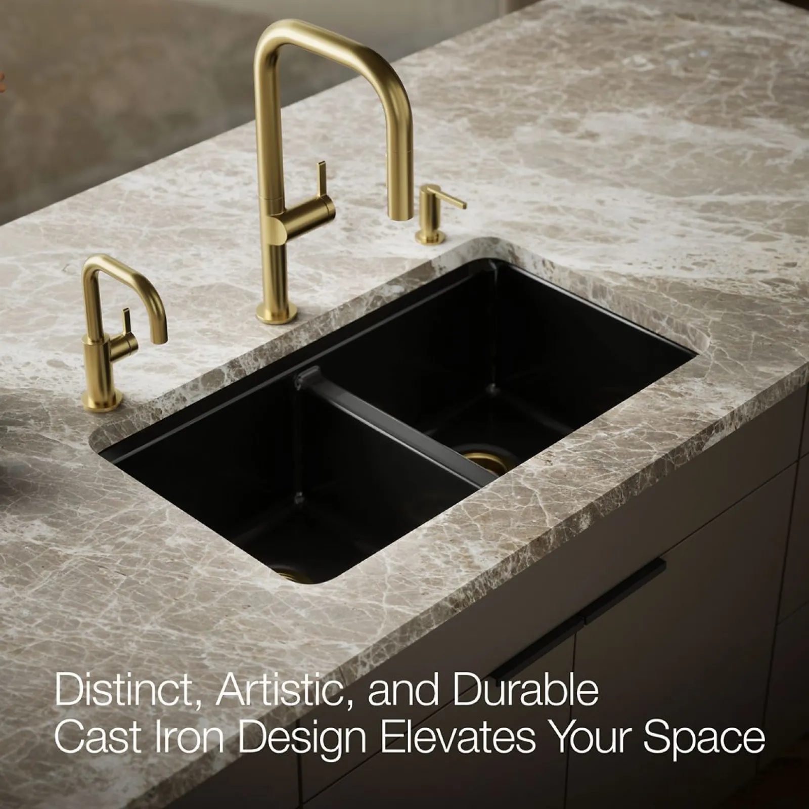 33" undermount double-bowl workstation kitchen sink^Kohler New