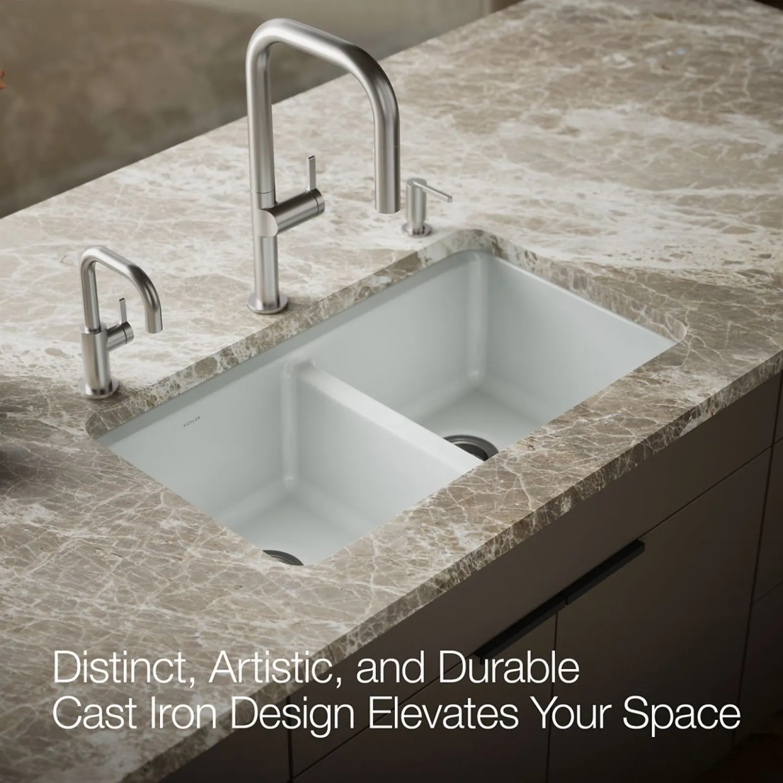 33" undermount double-bowl workstation kitchen sink^Kohler New