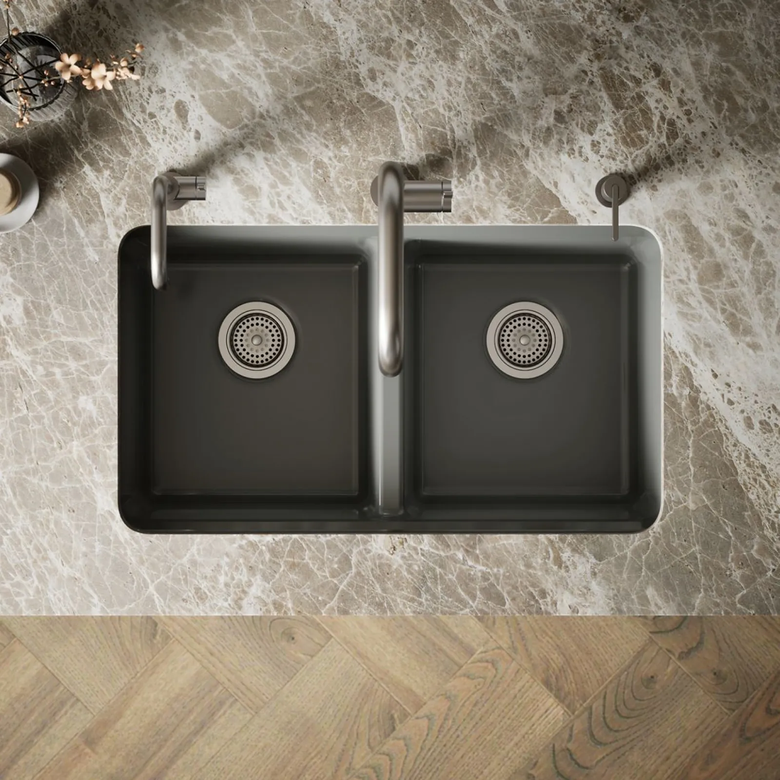 33" undermount double-bowl workstation kitchen sink^Kohler New