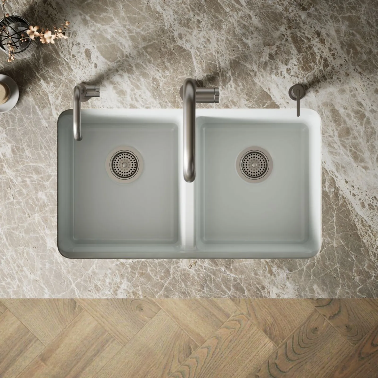 33" undermount double-bowl workstation kitchen sink^Kohler New
