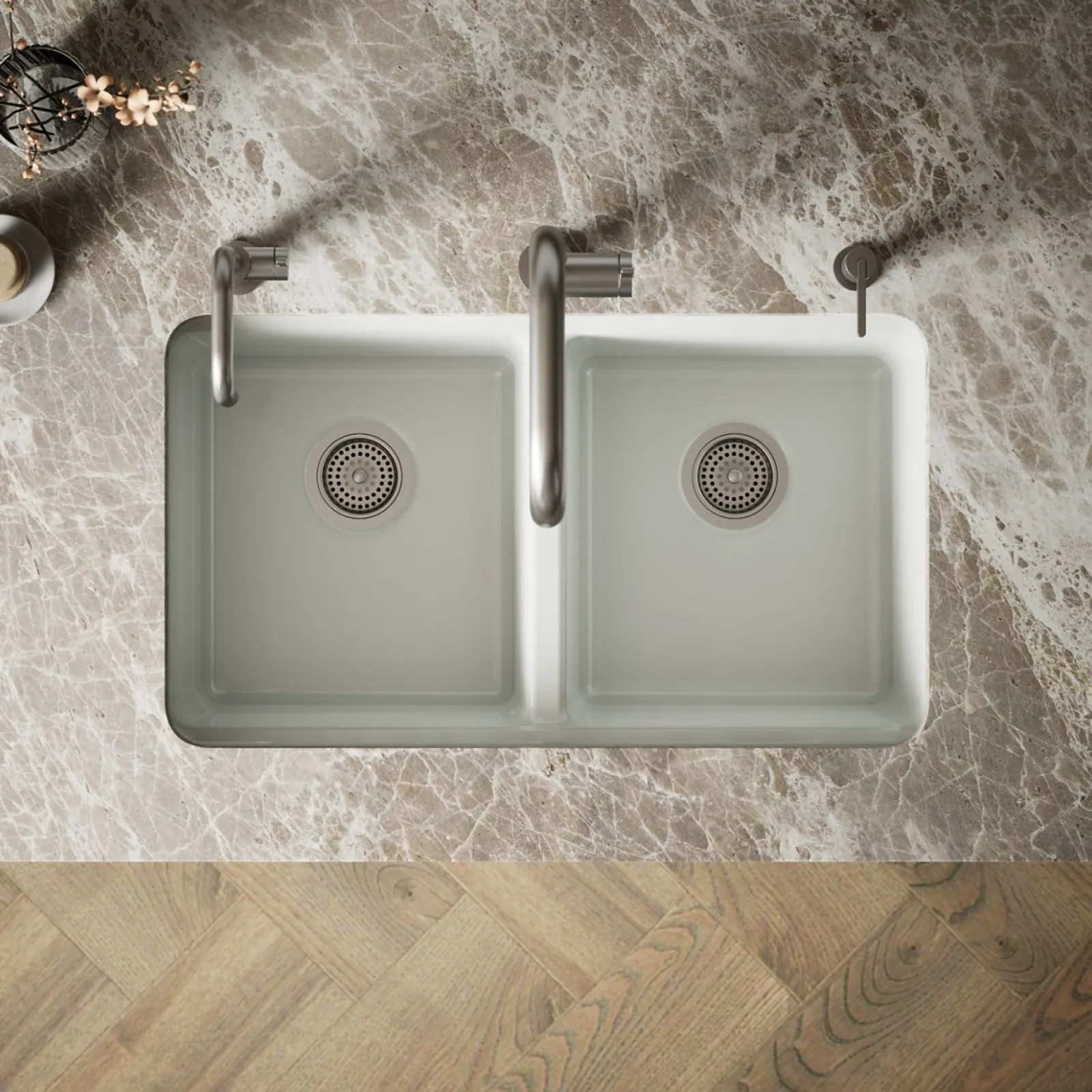 33" undermount double-bowl workstation kitchen sink^Kohler New