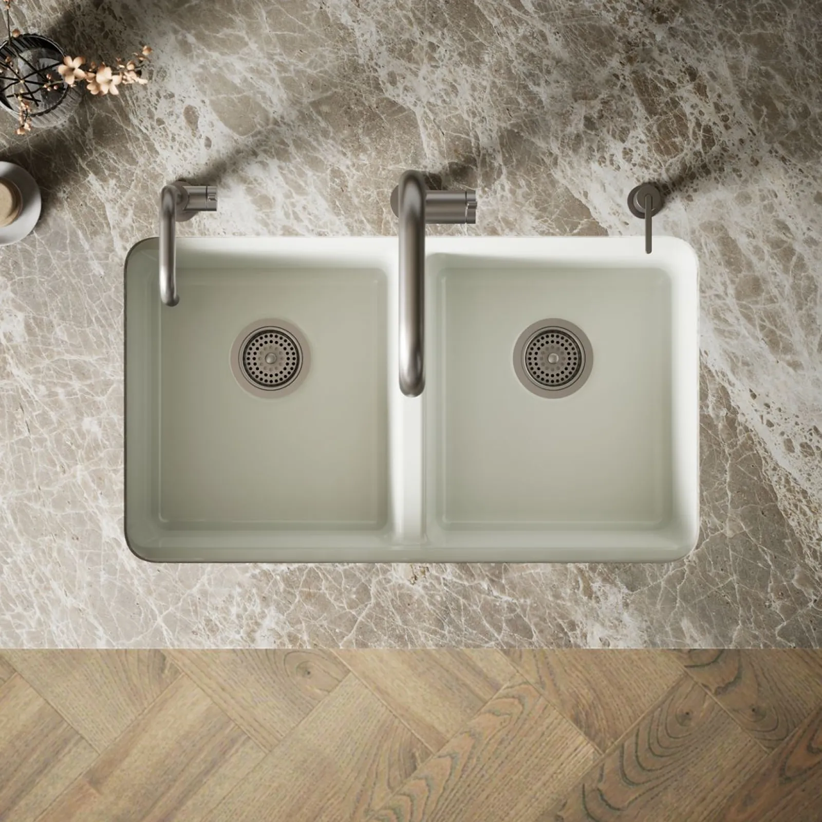33" undermount double-bowl workstation kitchen sink^Kohler New