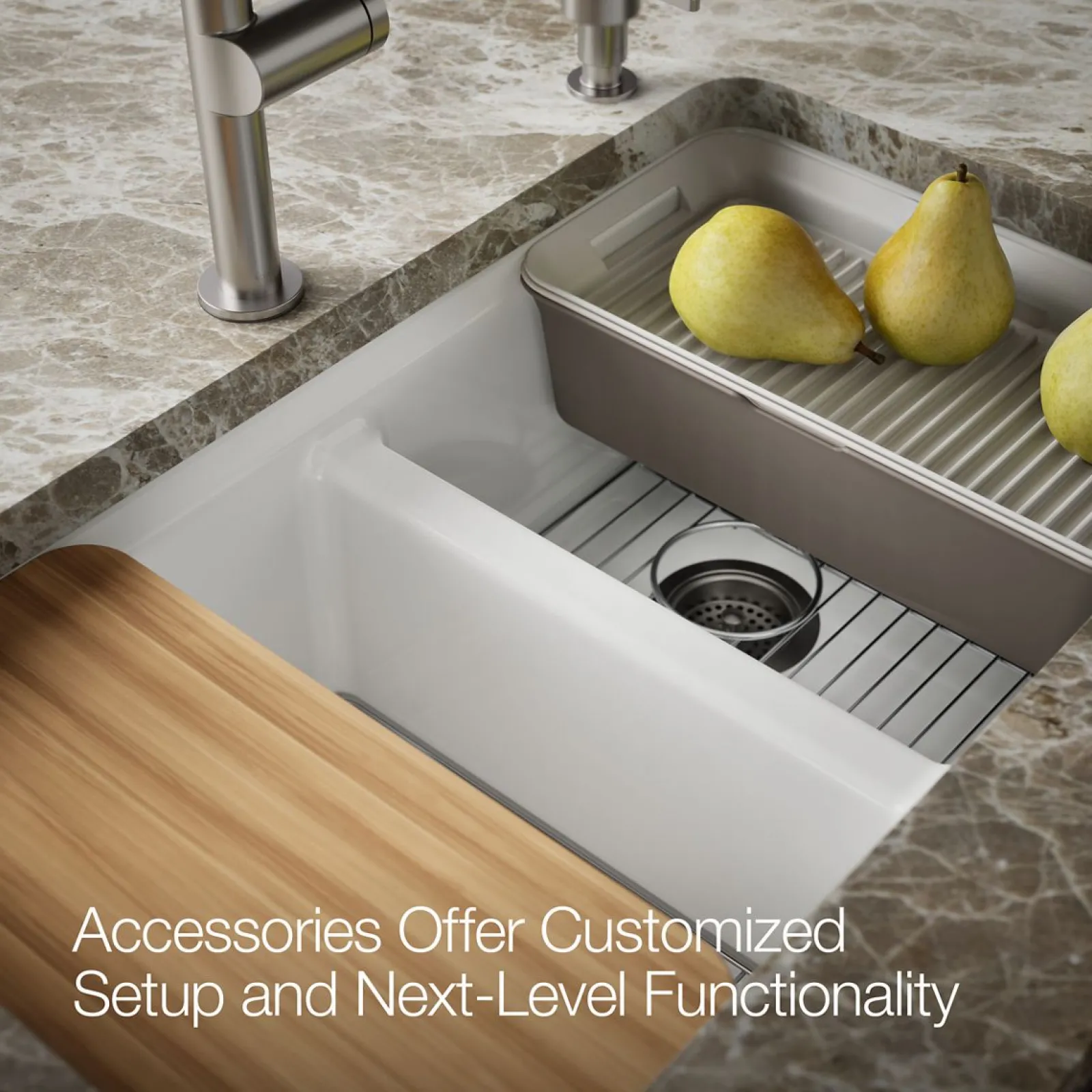 33" undermount double-bowl workstation kitchen sink^Kohler New