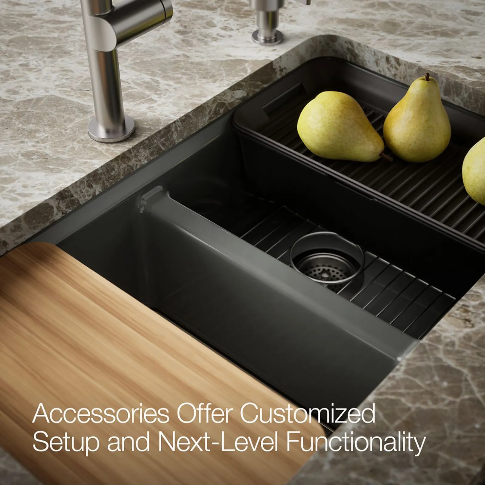 33" undermount double-bowl workstation kitchen sink^Kohler New