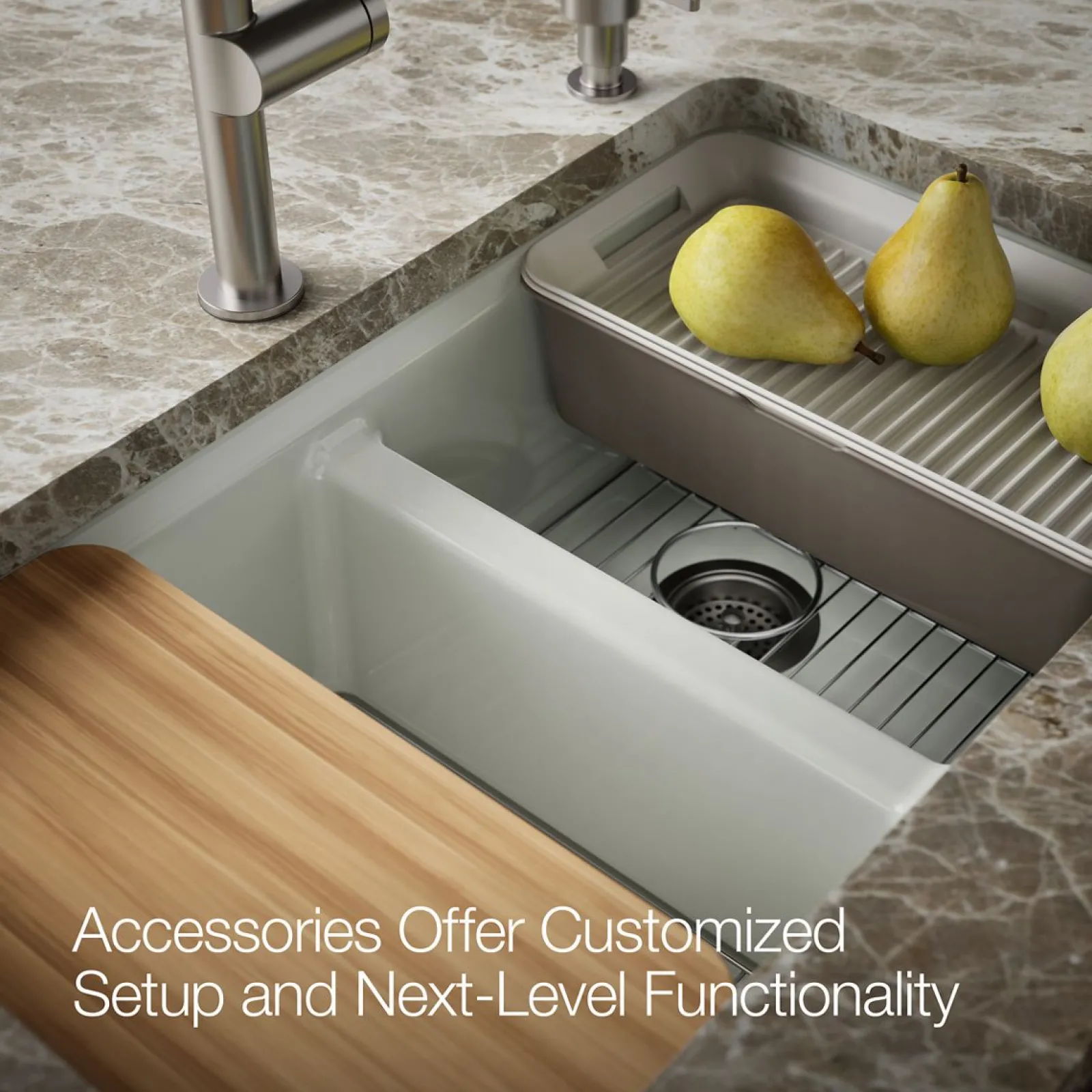 33" undermount double-bowl workstation kitchen sink^Kohler New