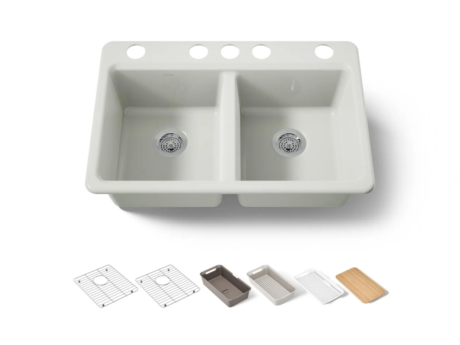 33" undermount double-bowl workstation kitchen sink^Kohler New