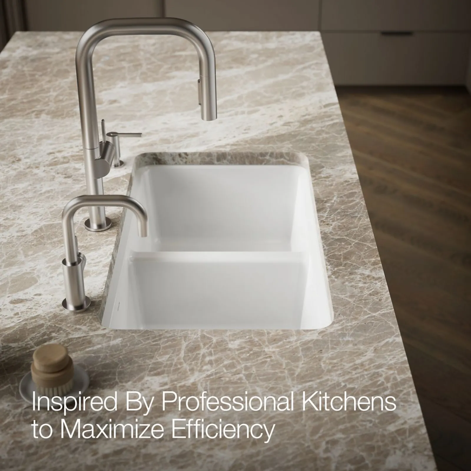 33" undermount double-bowl workstation kitchen sink^Kohler New