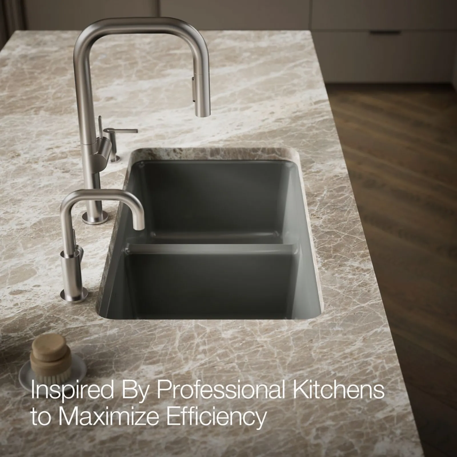33" undermount double-bowl workstation kitchen sink^Kohler New