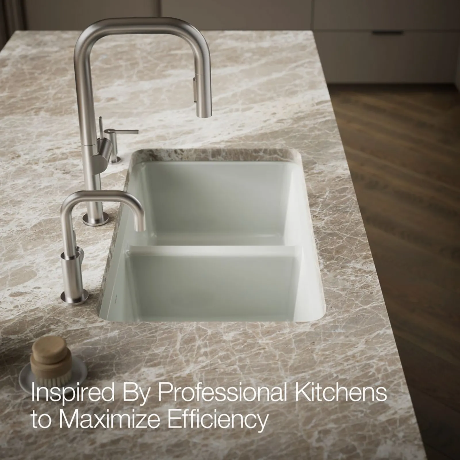 33" undermount double-bowl workstation kitchen sink^Kohler New