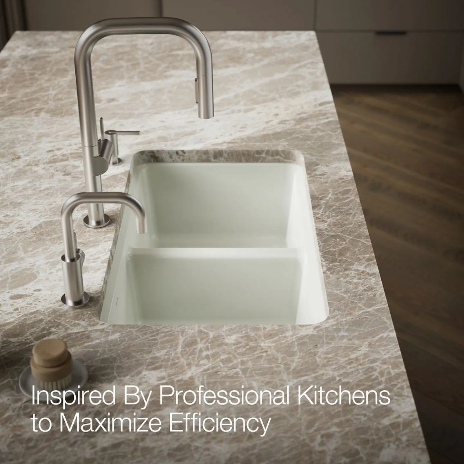 33" undermount double-bowl workstation kitchen sink^Kohler New