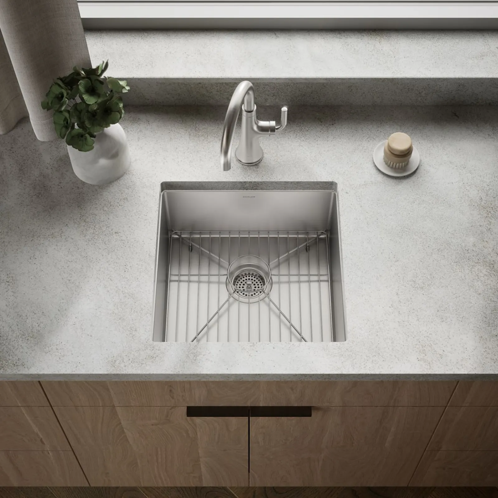 18-1/4" undermount single-bowl bar sink^Kohler Hot