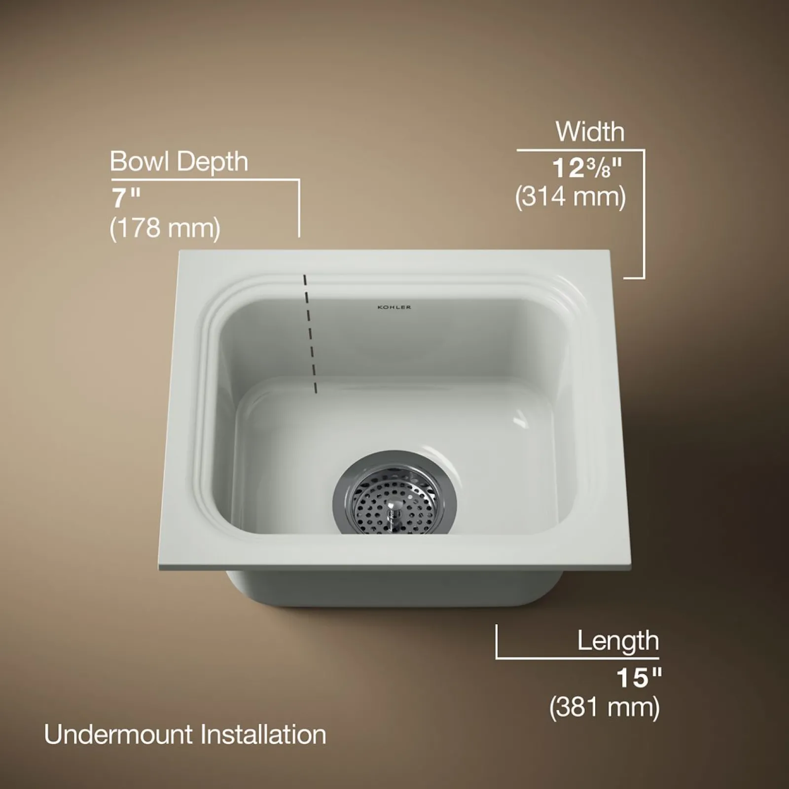 15" undermount single-bowl bar sink^Kohler Best