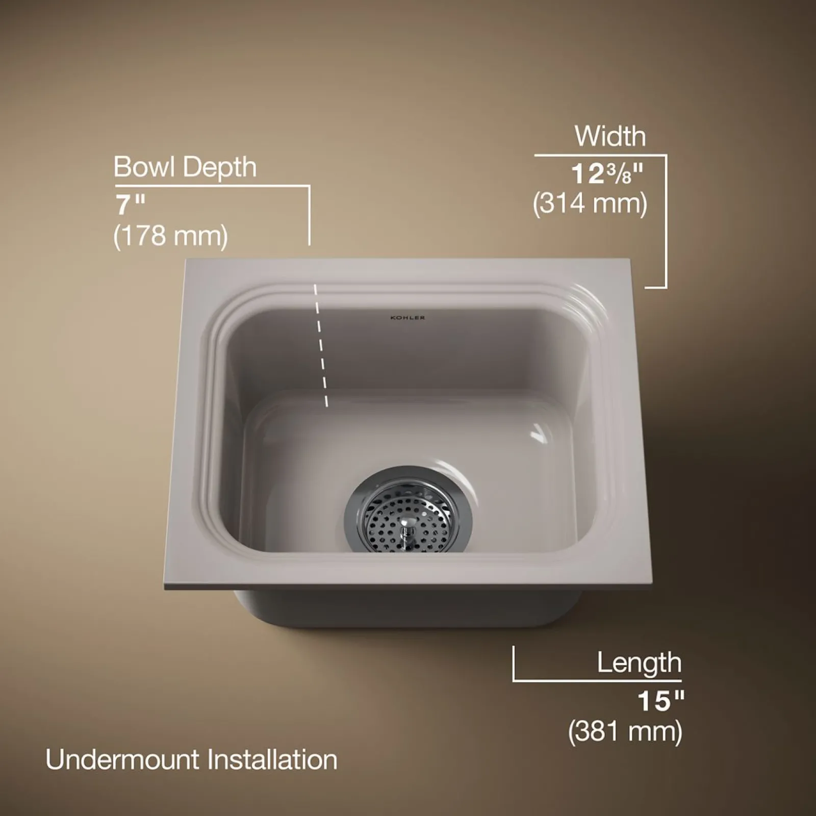 15" undermount single-bowl bar sink^Kohler Best