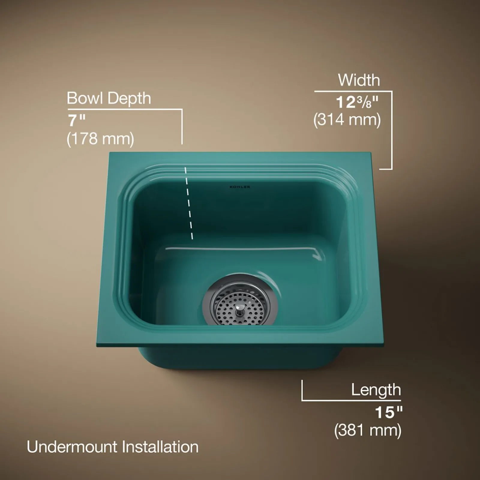 15" undermount single-bowl bar sink^Kohler Best