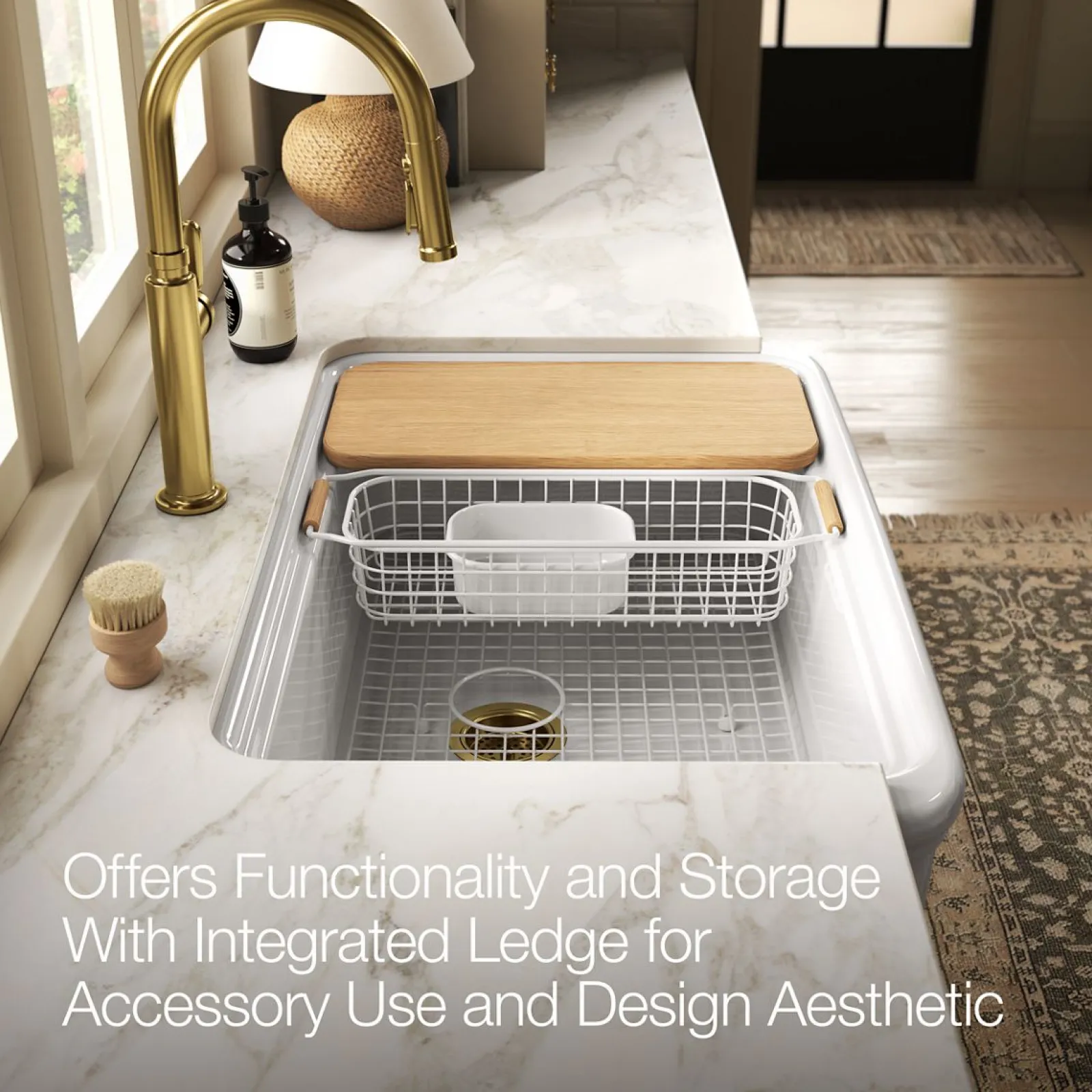 35-1/2" undermount single-bowl farmhouse workstation kitchen sink^Kohler Discount
