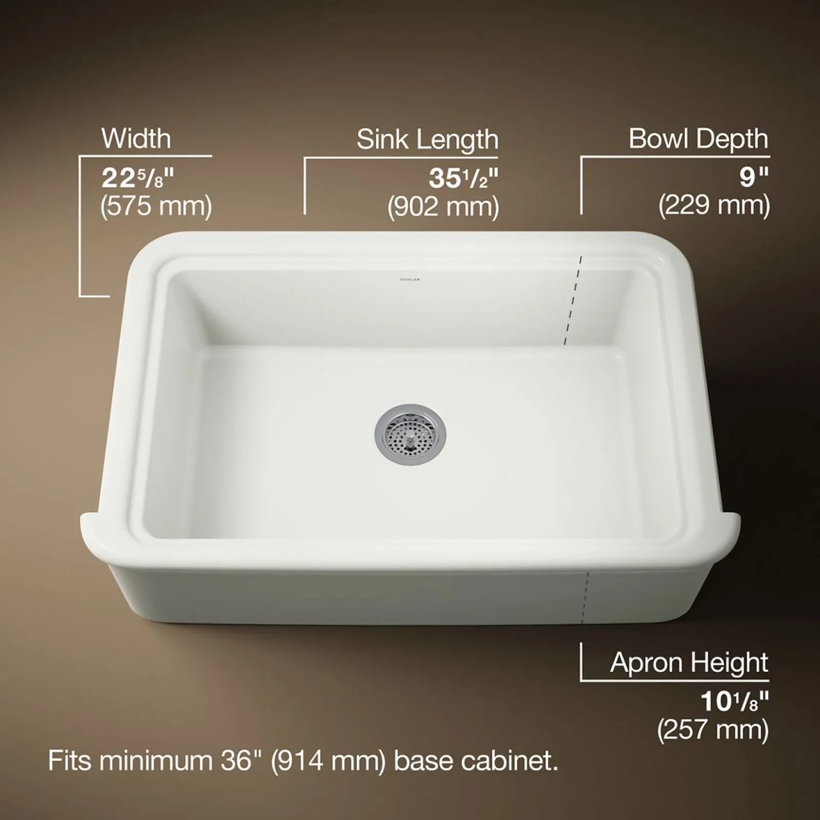 35-1/2" undermount single-bowl farmhouse workstation kitchen sink^Kohler Discount