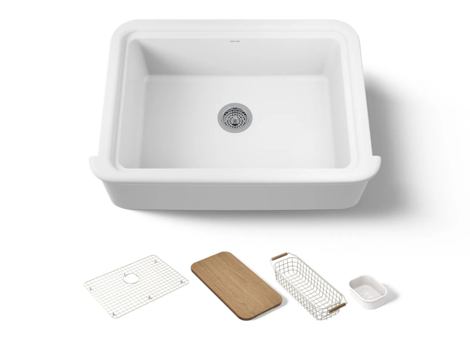 32-1/2" undermount single-bowl farmhouse workstation kitchen sink^Kohler Online