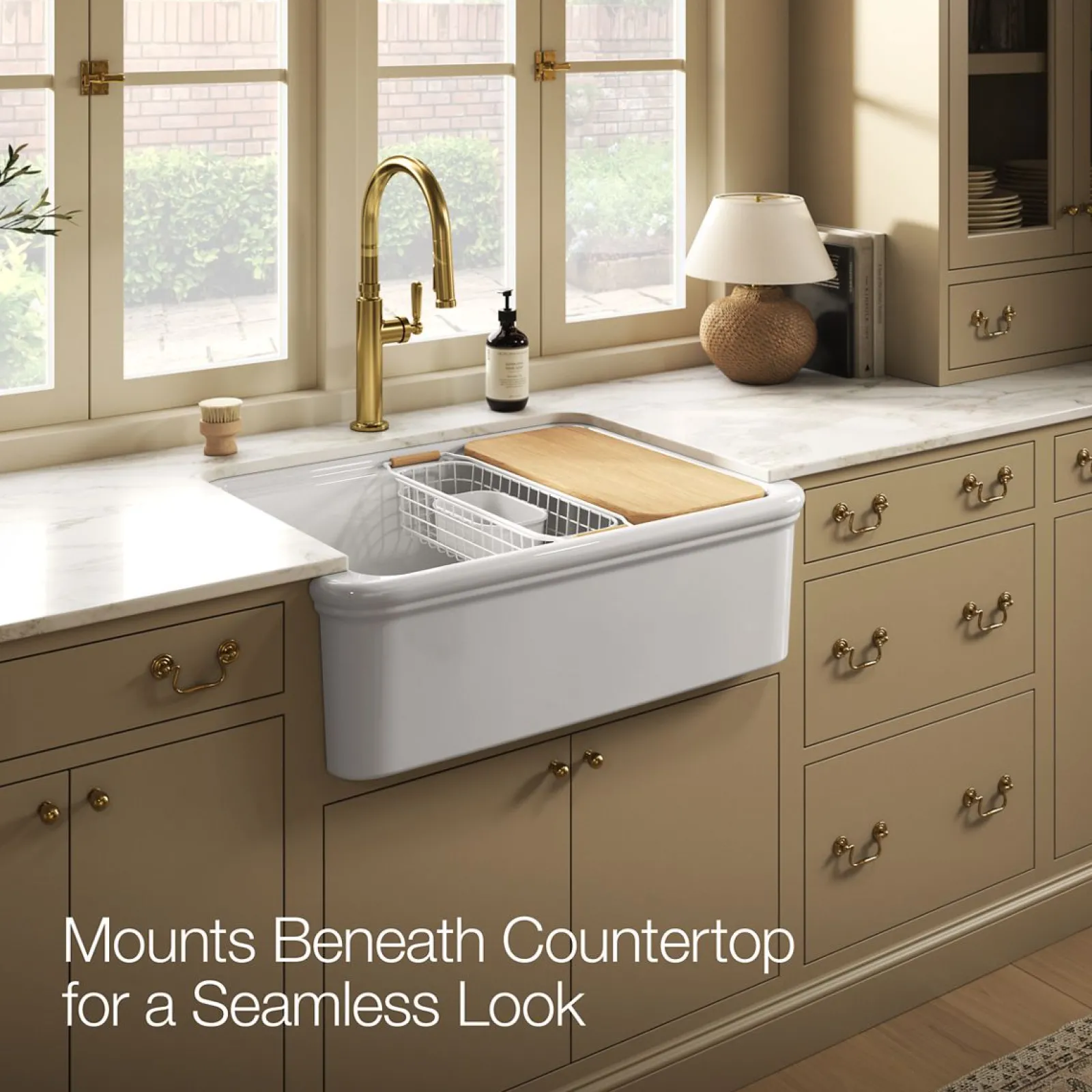 32-1/2" undermount single-bowl farmhouse workstation kitchen sink^Kohler Online