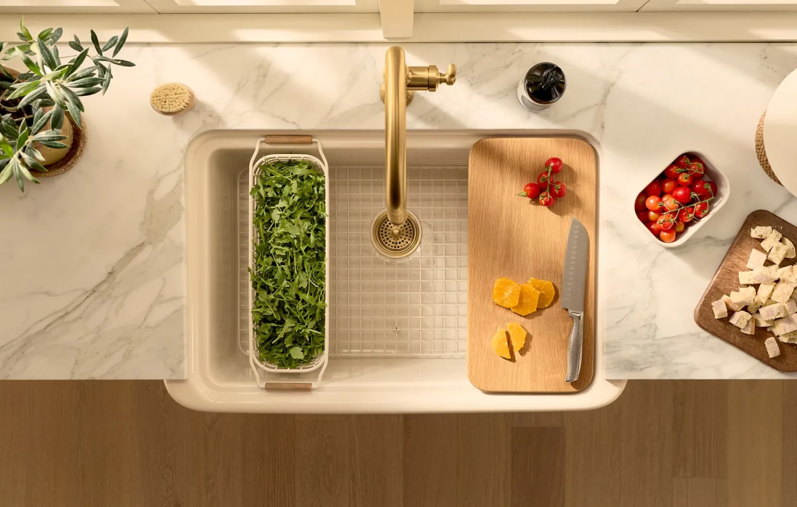 32-1/2" undermount single-bowl farmhouse workstation kitchen sink^Kohler Online