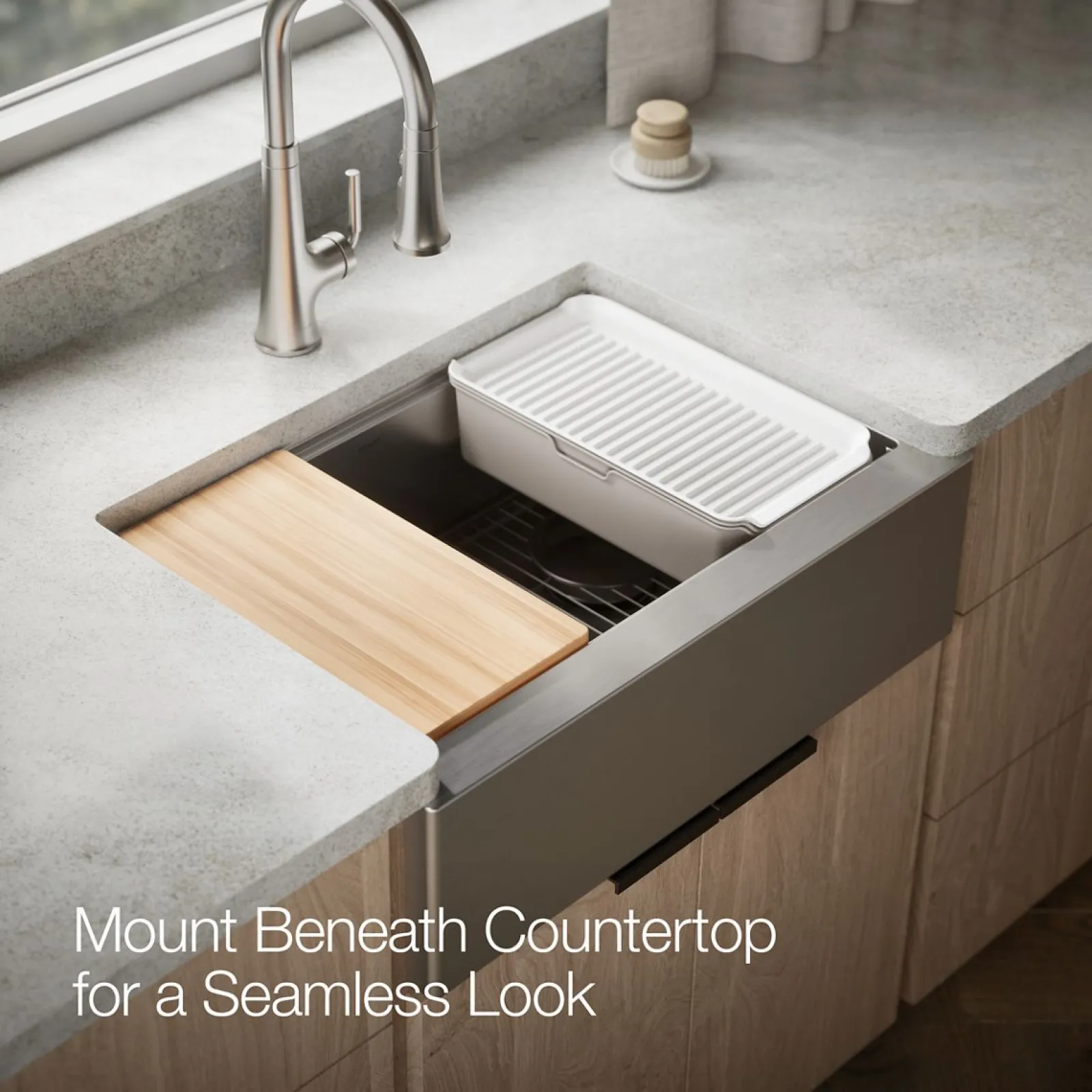 29-1/2" undermount single-bowl farmhouse workstation kitchen sink^Kohler Online