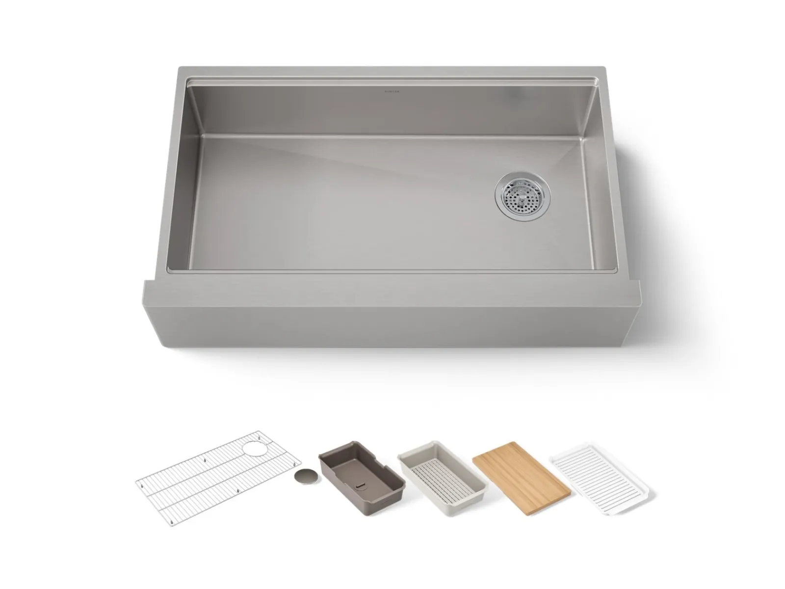 35-1/2" undermount single-bowl farmhouse workstation kitchen sink^Kohler Best