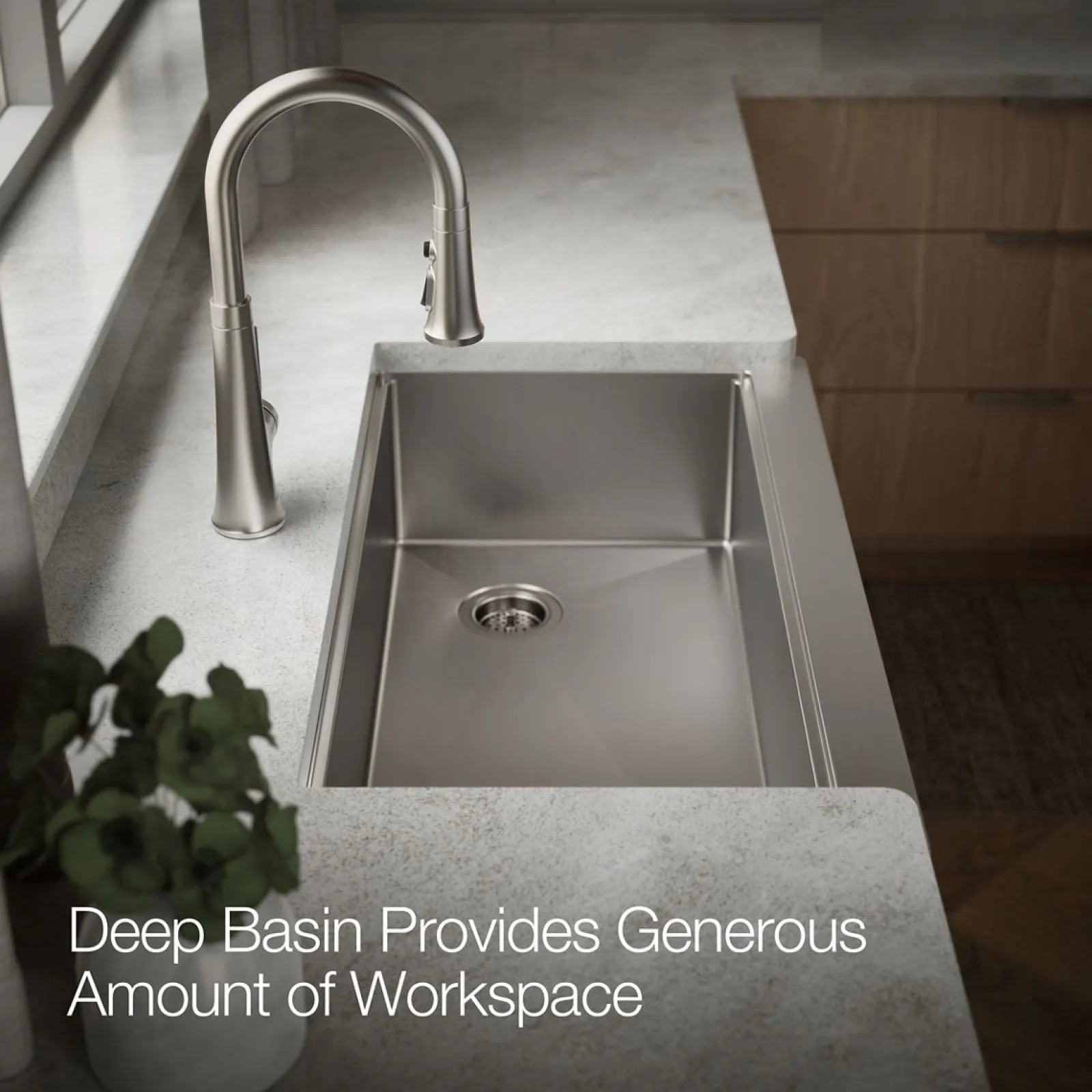 35-1/2" undermount single-bowl farmhouse workstation kitchen sink^Kohler Best