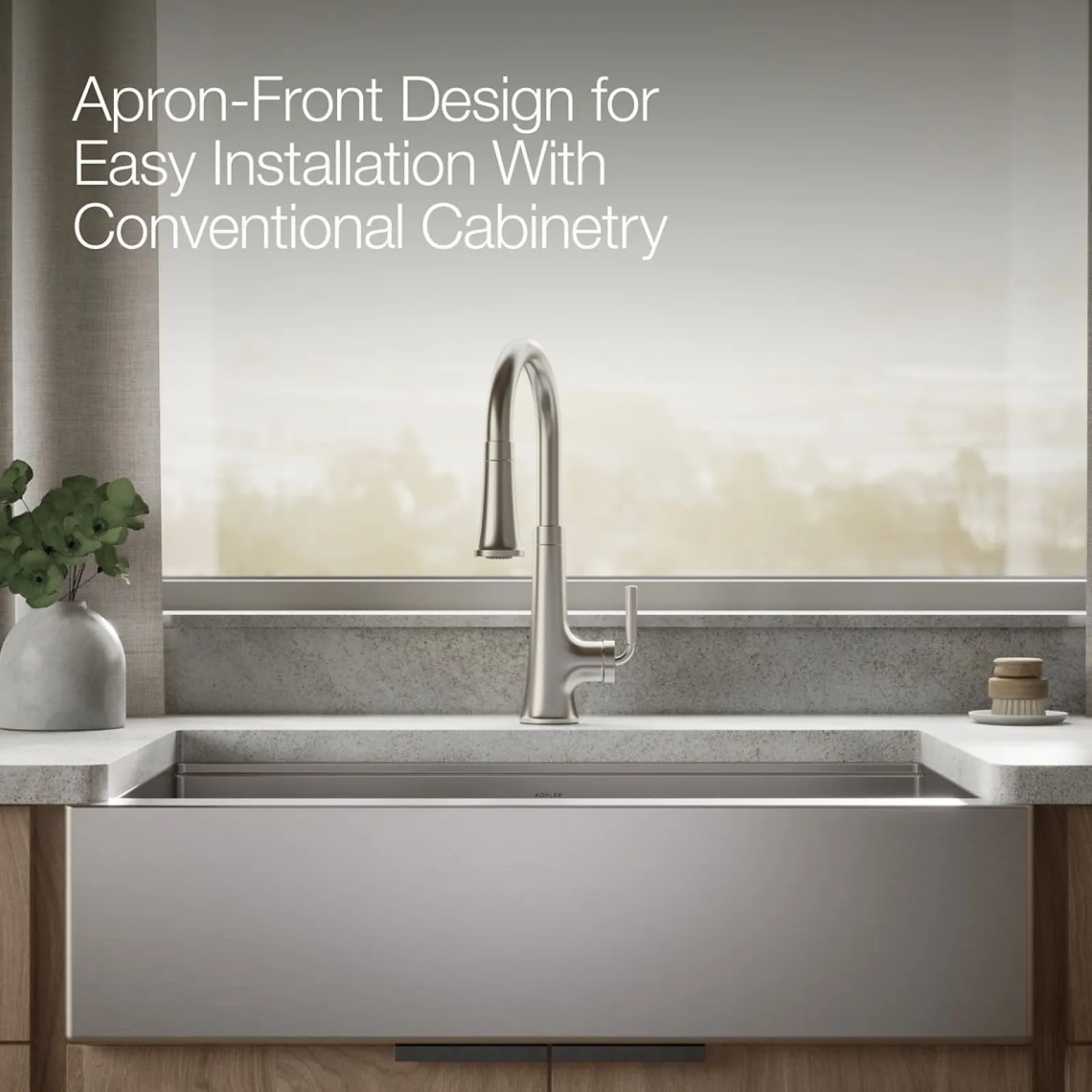 35-1/2" undermount single-bowl farmhouse workstation kitchen sink^Kohler Best