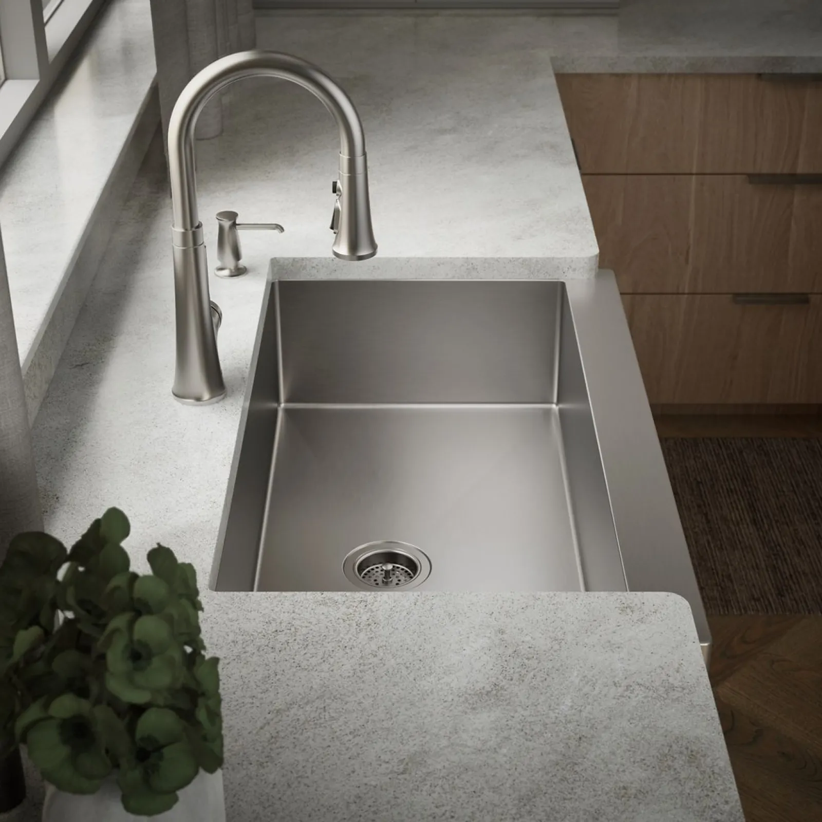 35-1/2" undermount single-bowl farmhouse kitchen sink^Kohler