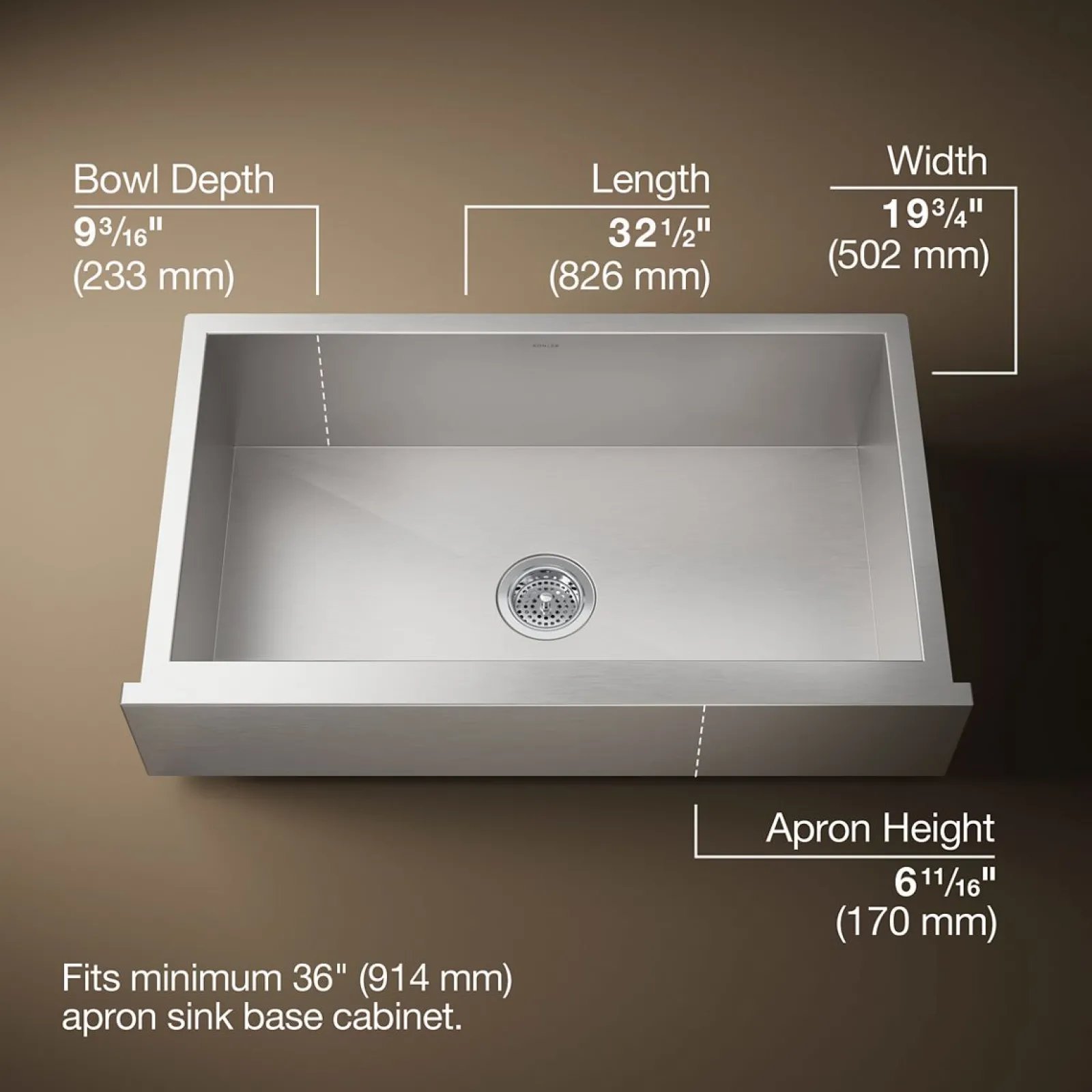 34" undermount single-bowl farmhouse kitchen sink^Kohler Discount