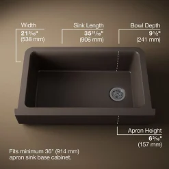 Undermount single-bowl farmhouse kitchen sink^Kohler New