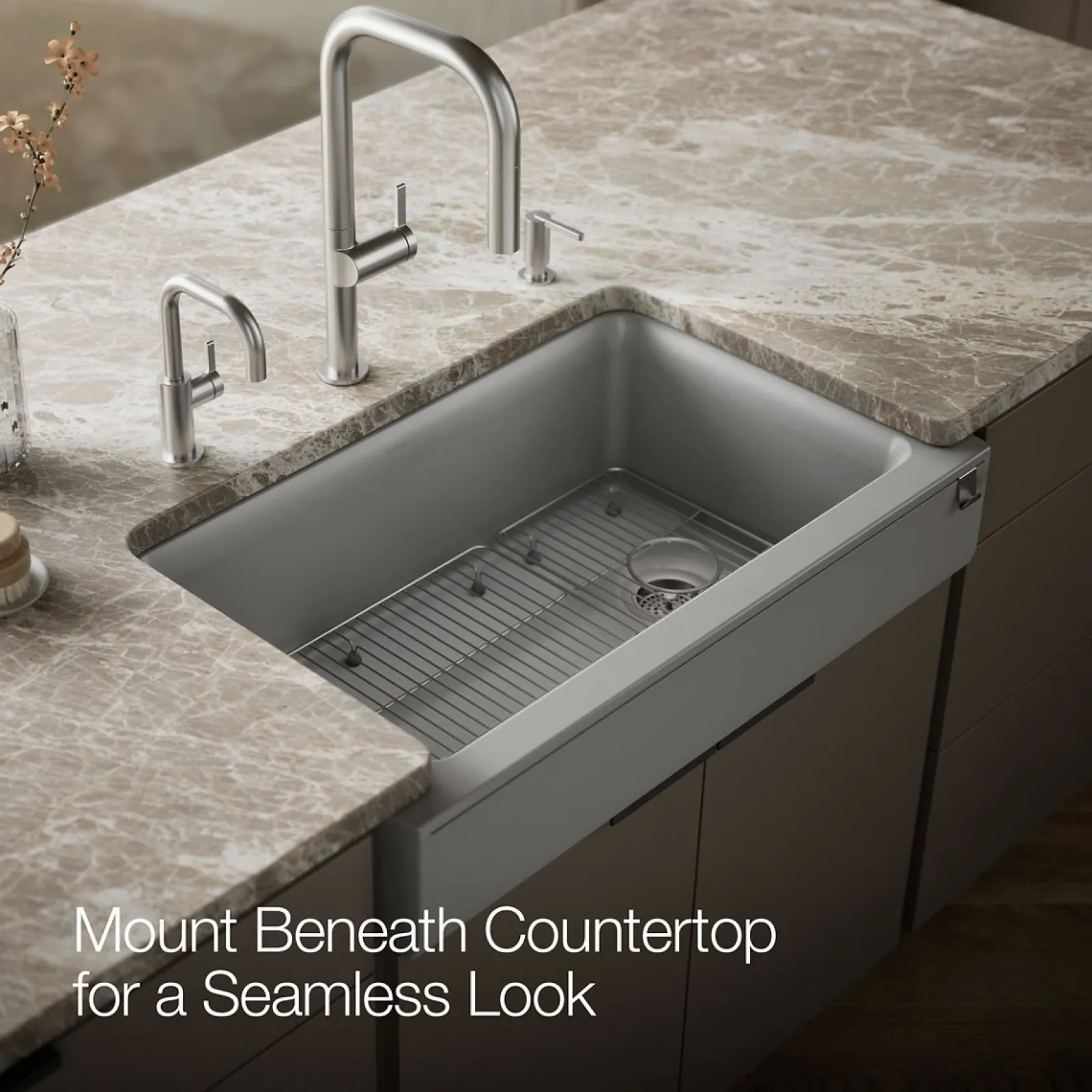 Undermount single-bowl farmhouse kitchen sink^Kohler New