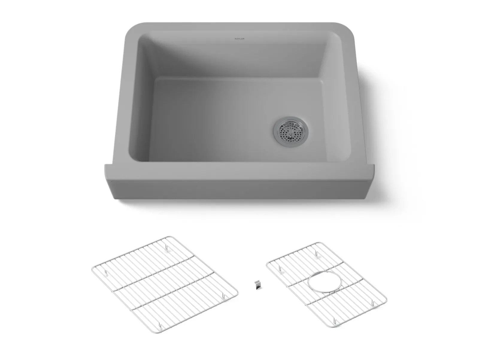 29-3/4" undermount single-bowl farmhouse kitchen sink with short apron^Kohler