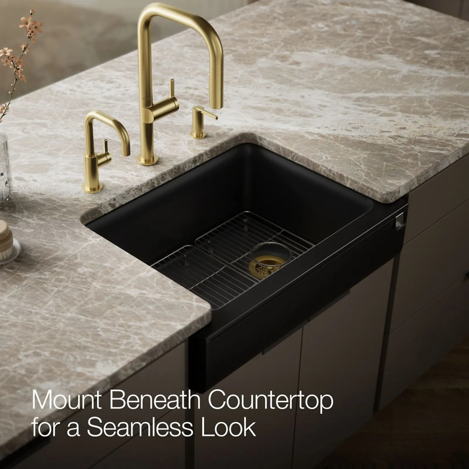 29-3/4" undermount single-bowl farmhouse kitchen sink with short apron^Kohler