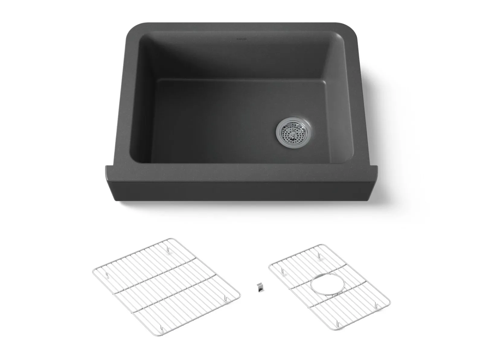 29-3/4" undermount single-bowl farmhouse kitchen sink with short apron^Kohler