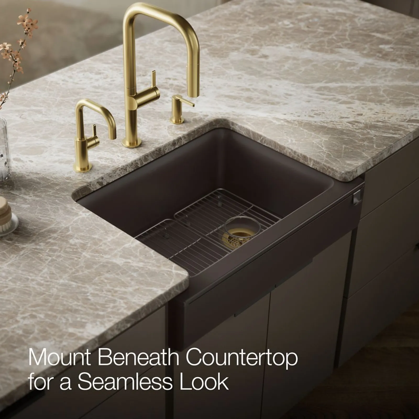 29-3/4" undermount single-bowl farmhouse kitchen sink with short apron^Kohler