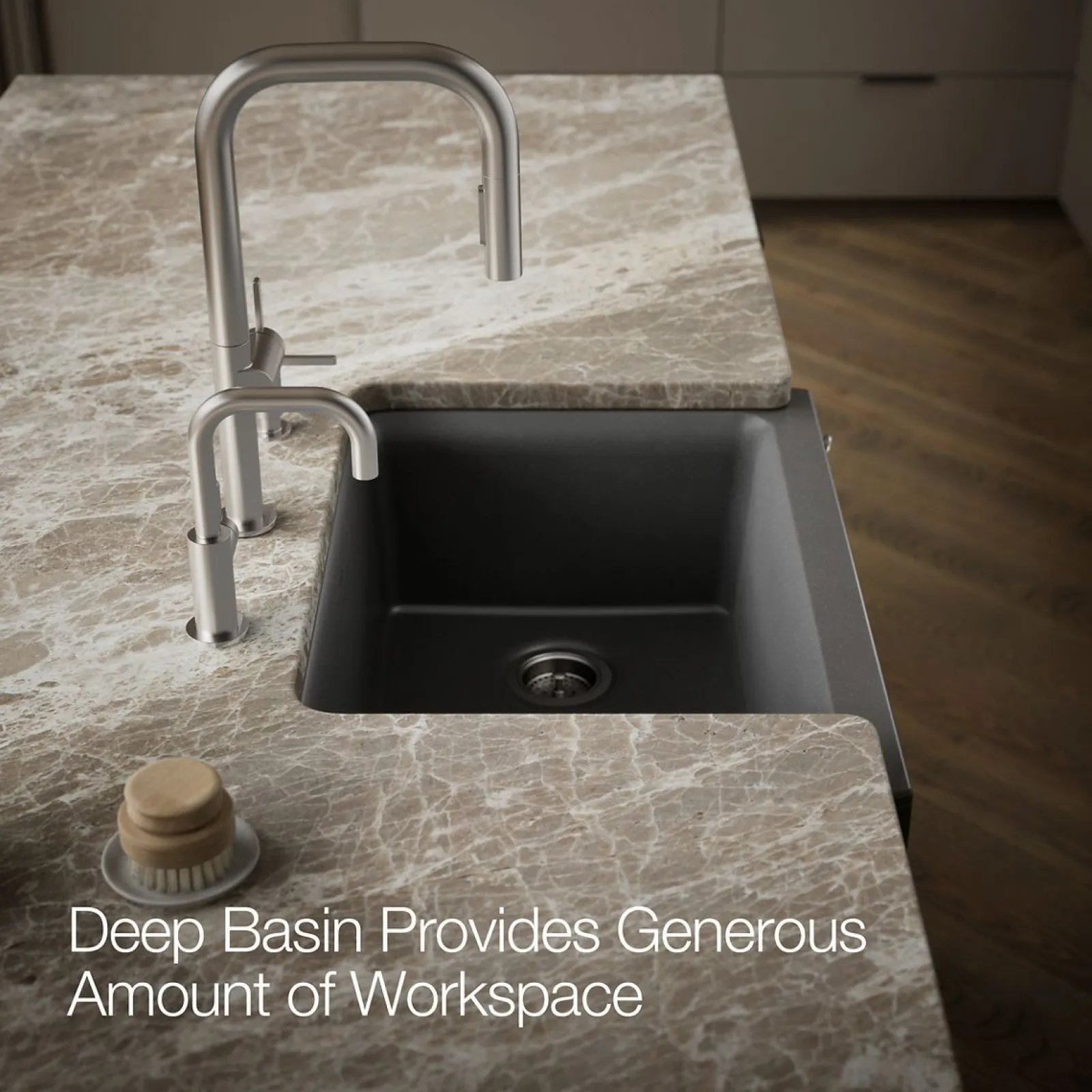 29-3/4" undermount single-bowl farmhouse kitchen sink with short apron^Kohler