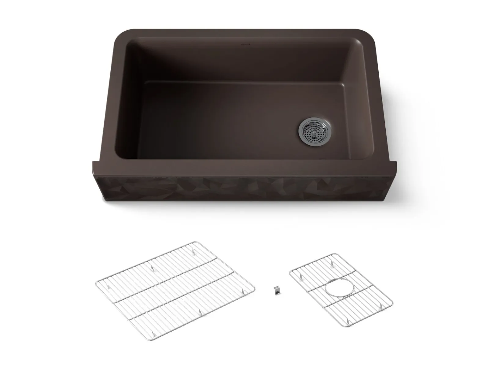 34" undermount single-bowl farmhouse kitchen sink with faceted design^Kohler Hot