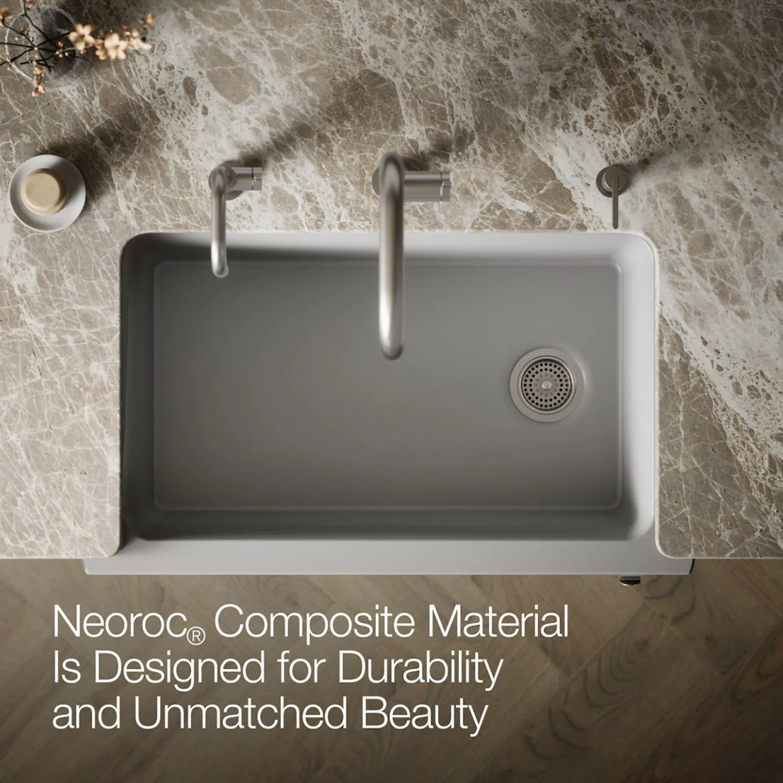 34" undermount single-bowl farmhouse kitchen sink with faceted design^Kohler Hot