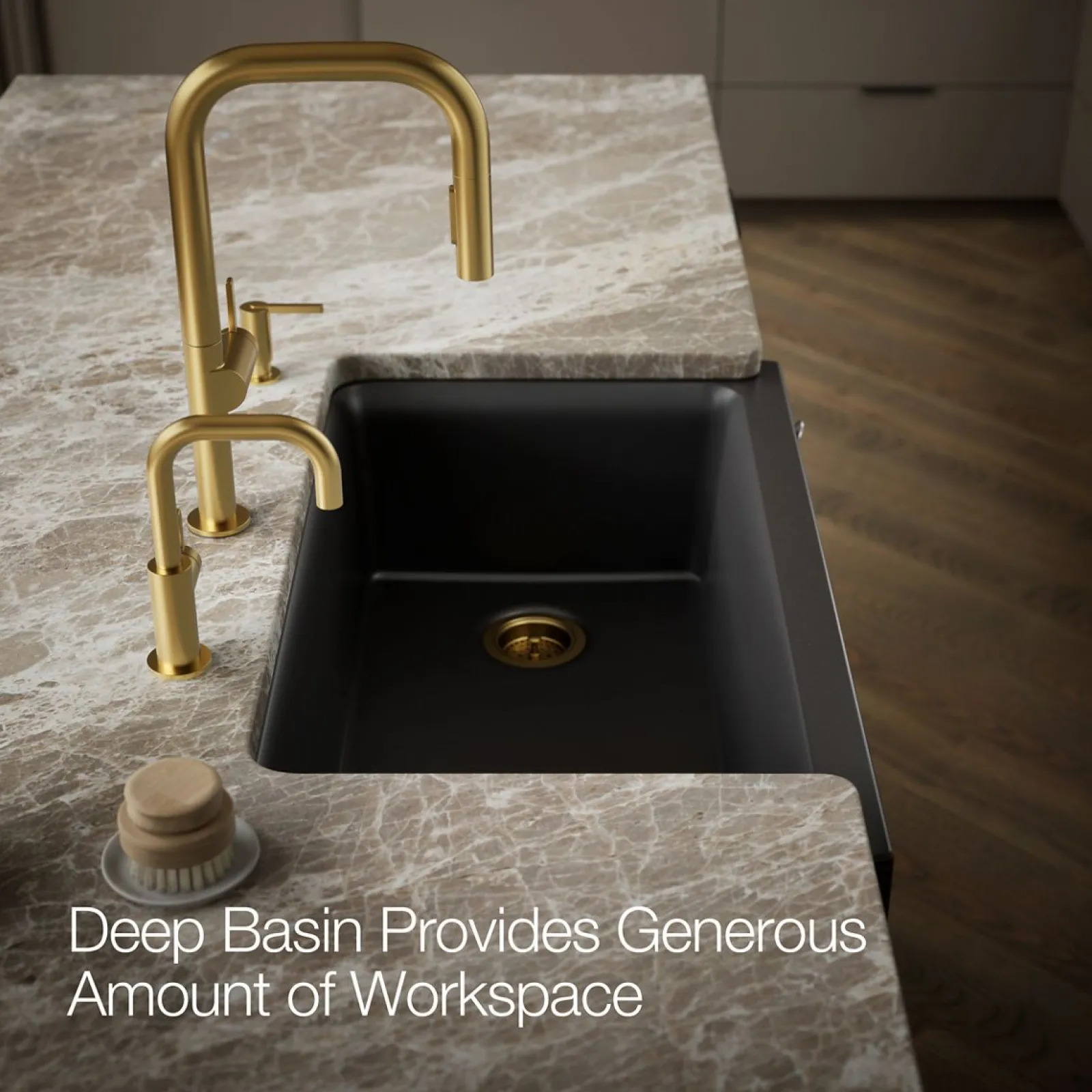 34" undermount single-bowl farmhouse kitchen sink with faceted design^Kohler Hot