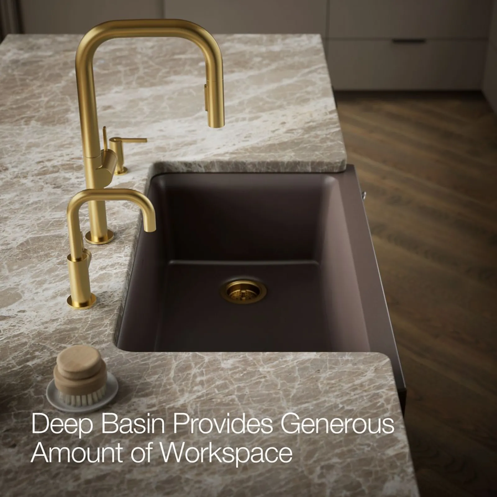 34" undermount single-bowl farmhouse kitchen sink with faceted design^Kohler Hot