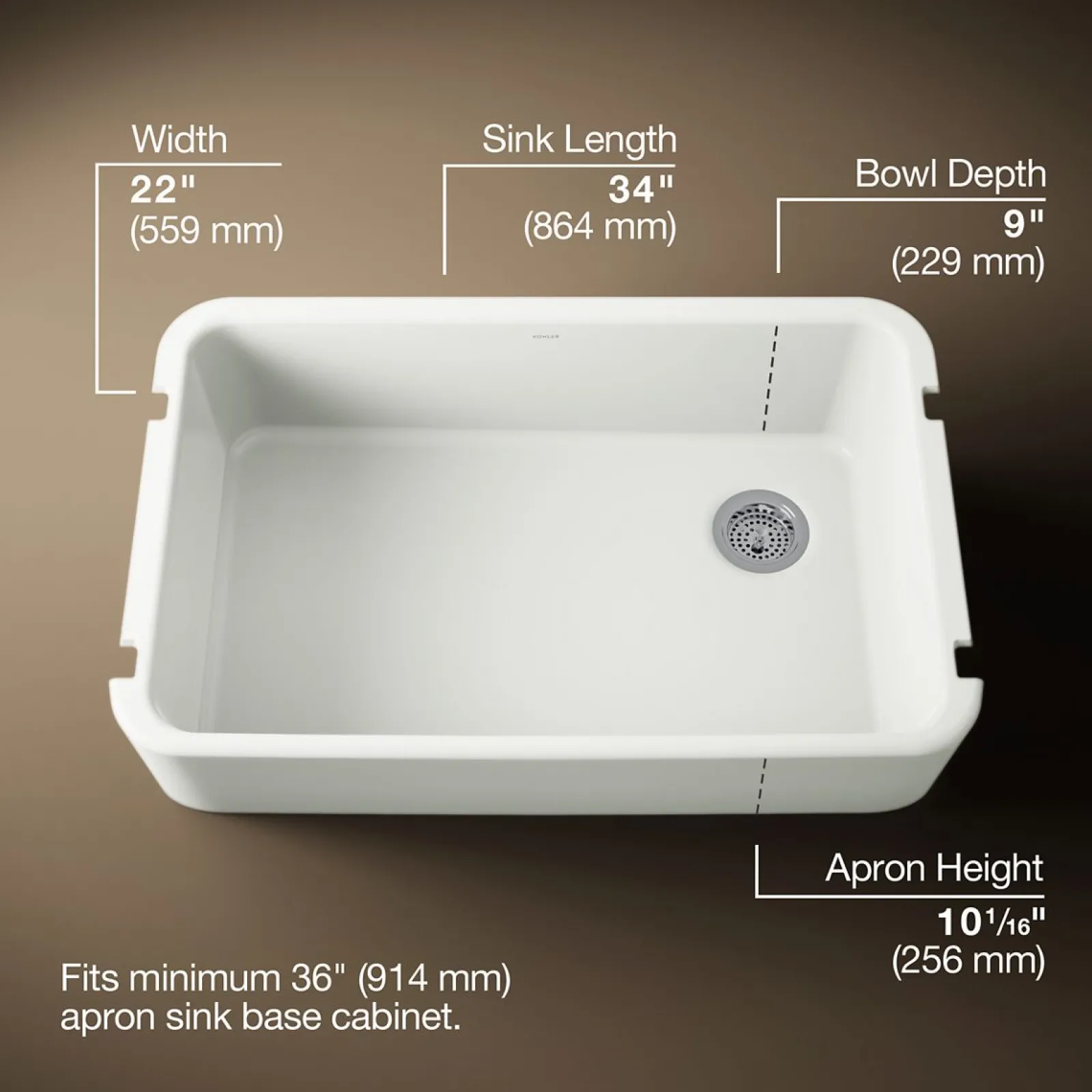 34" undermount single-bowl farmhouse kitchen sink^Kohler Clearance