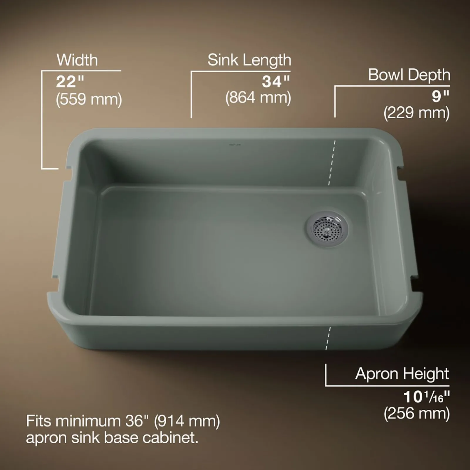 34" undermount single-bowl farmhouse kitchen sink^Kohler Clearance