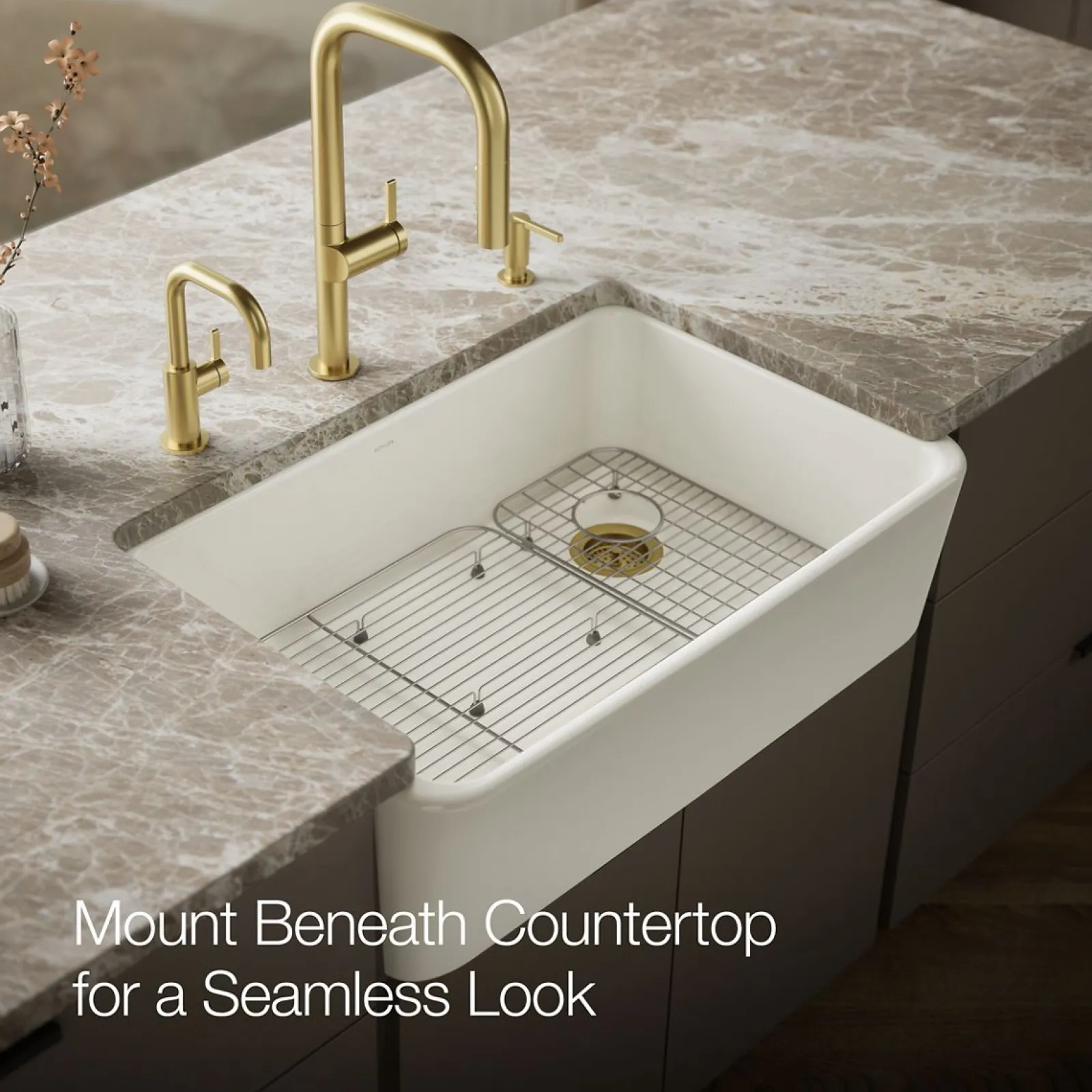 34" undermount single-bowl farmhouse kitchen sink^Kohler Clearance