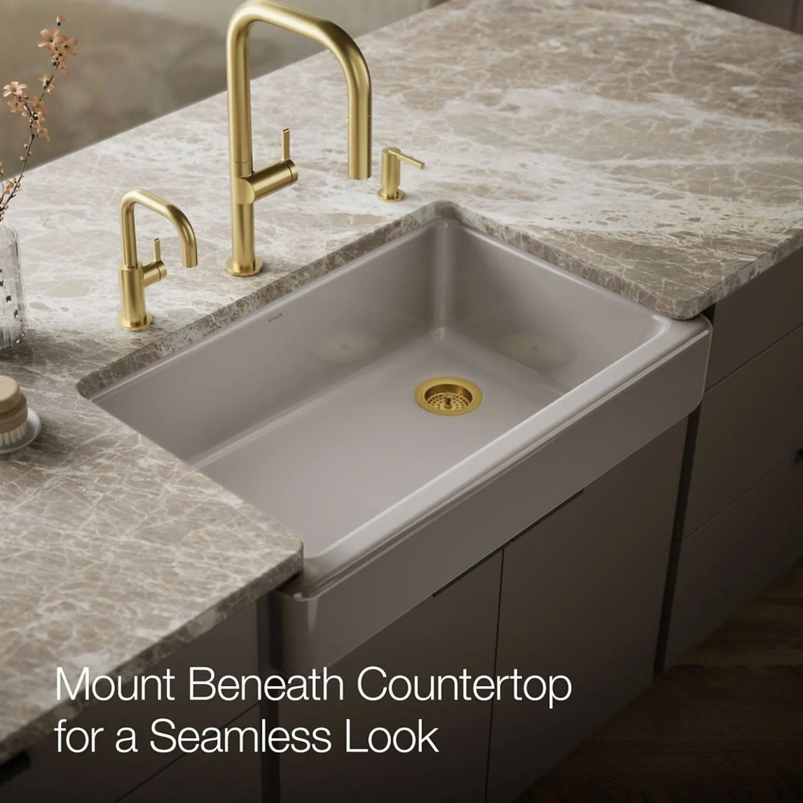 35-1/2" undermount single-bowl farmhouse kitchen sink^Kohler Hot