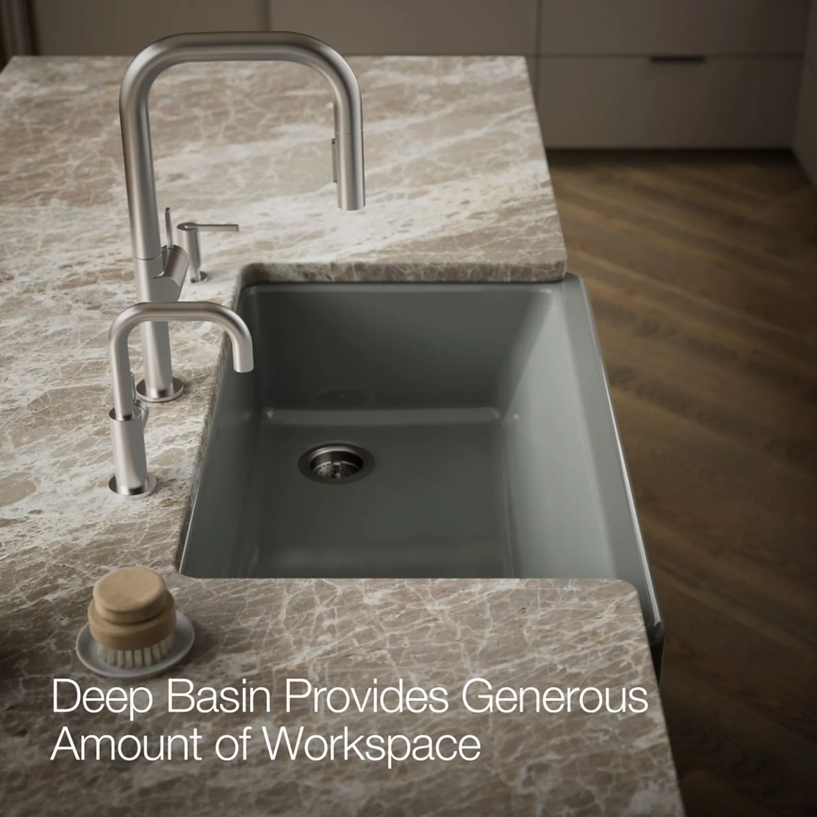 35-1/2" undermount single-bowl farmhouse kitchen sink^Kohler Hot