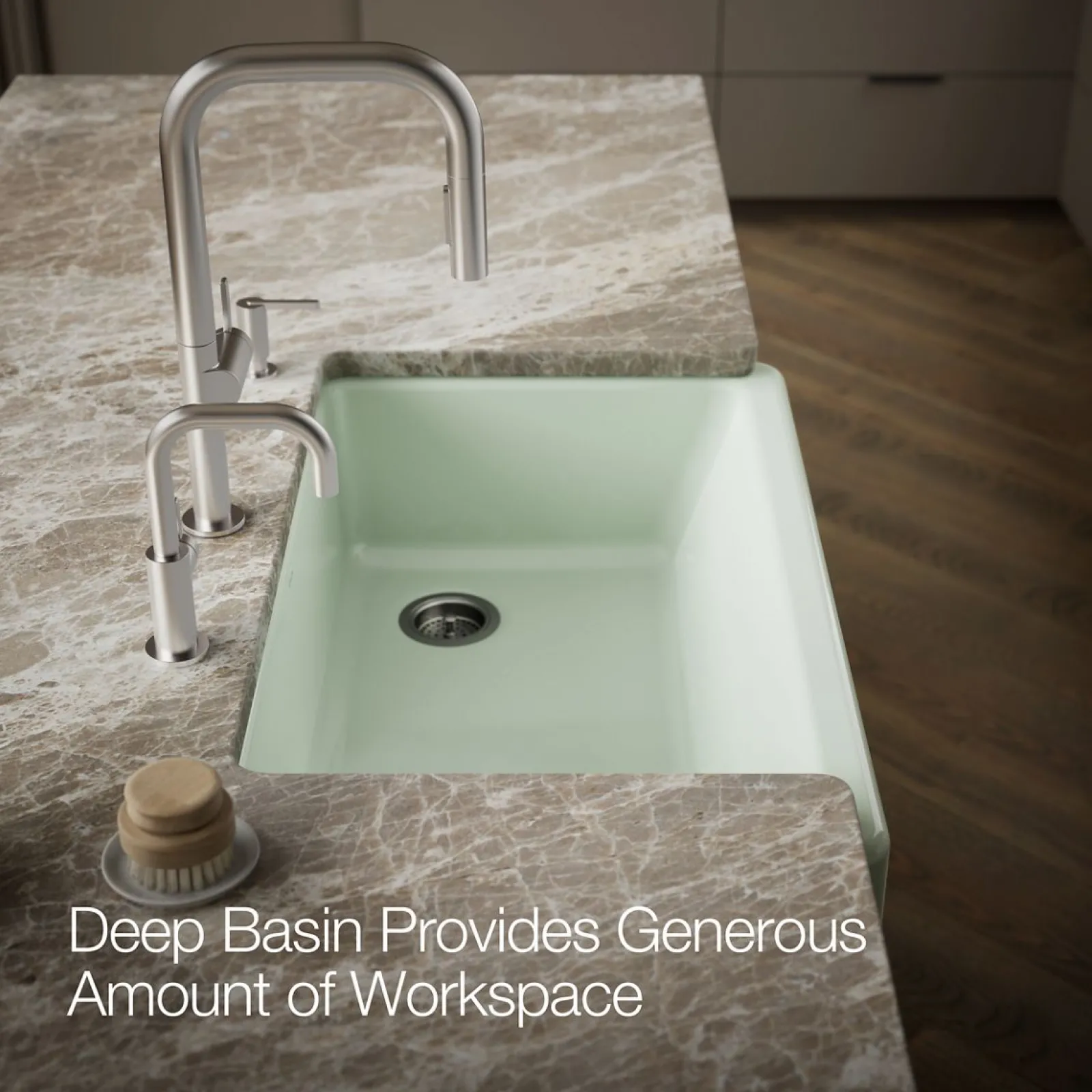 35-1/2" undermount single-bowl farmhouse kitchen sink^Kohler Hot