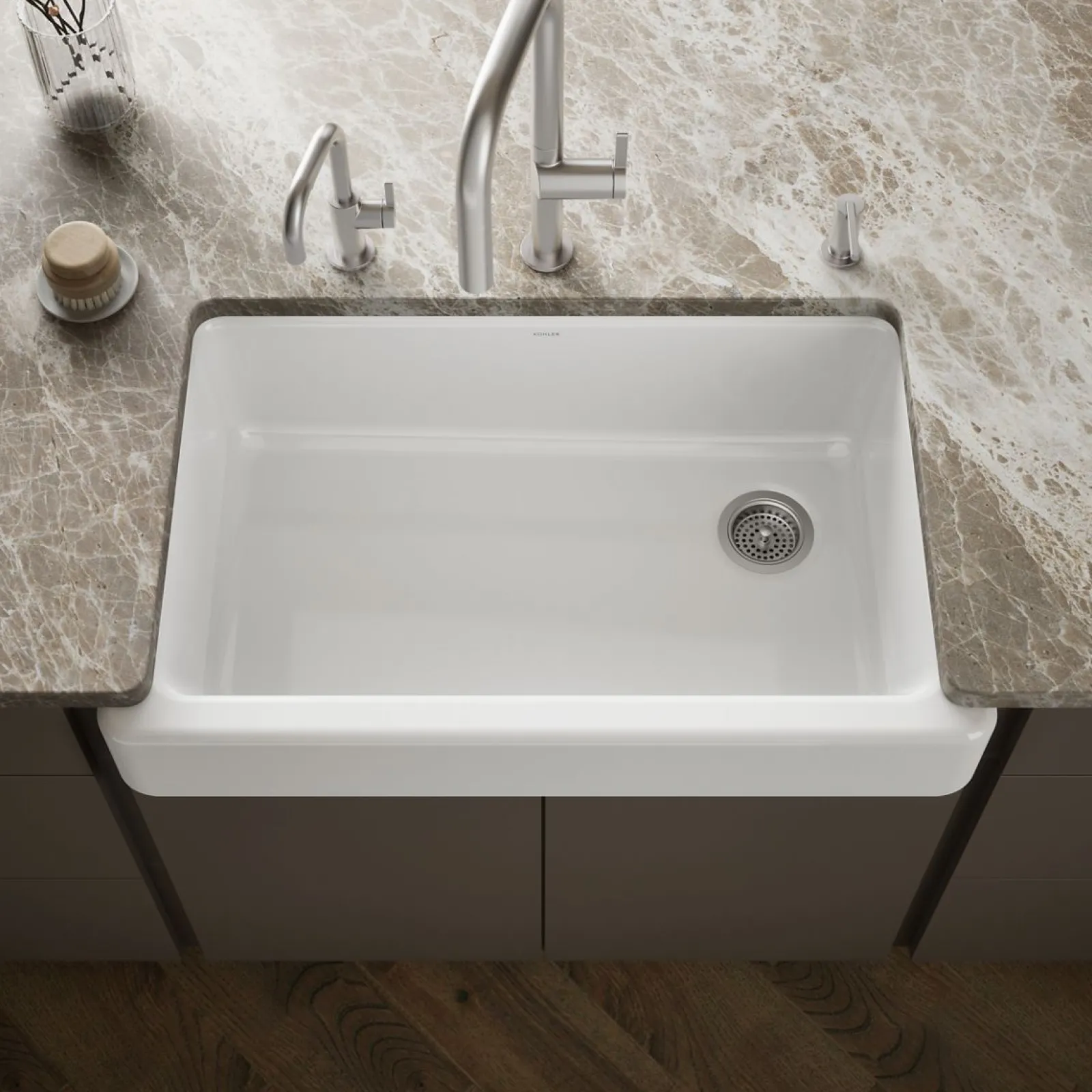 35-1/2" undermount single-bowl farmhouse kitchen sink^Kohler Hot