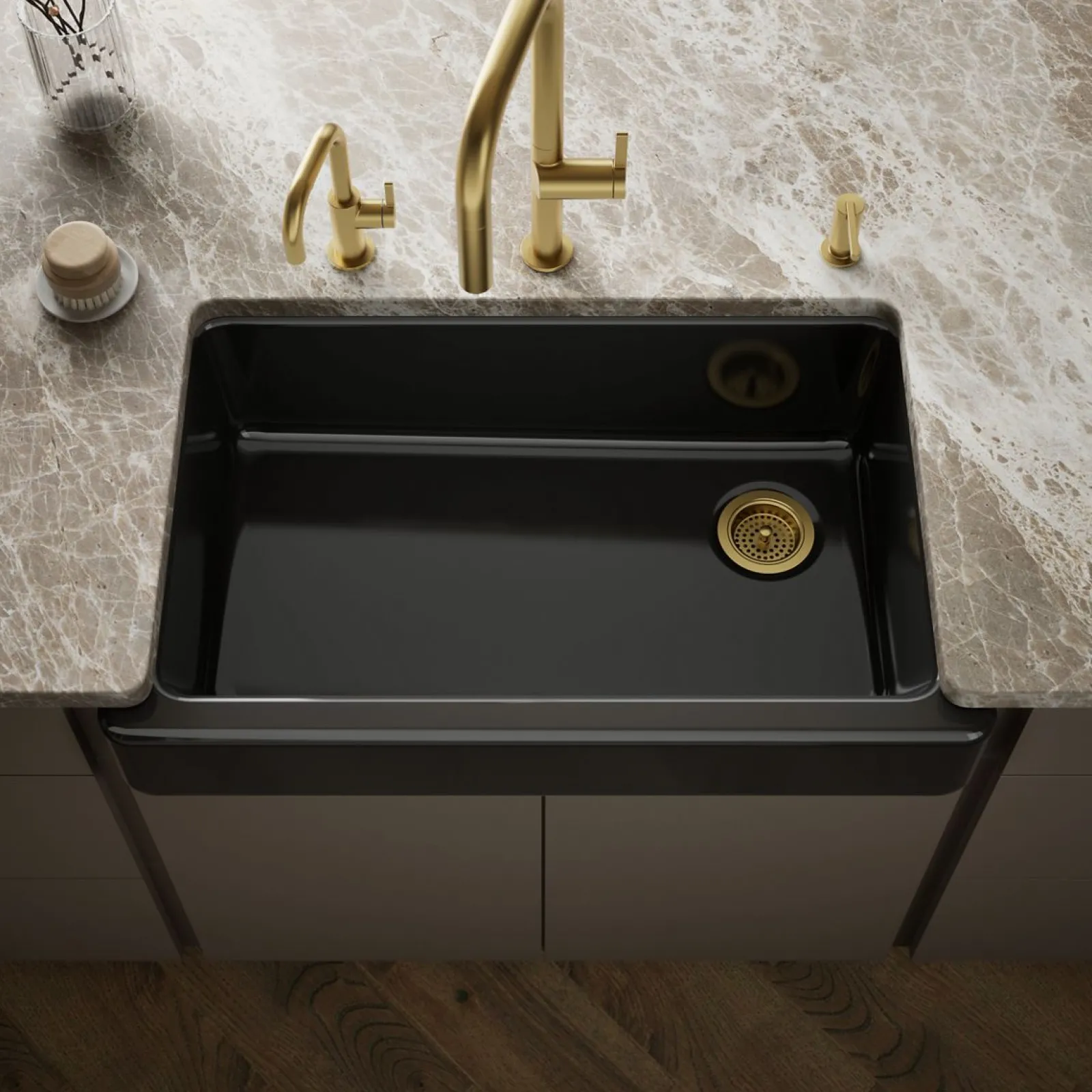 35-1/2" undermount single-bowl farmhouse kitchen sink^Kohler Hot