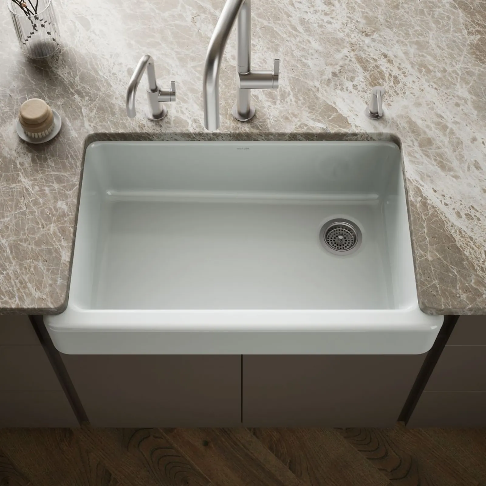 35-1/2" undermount single-bowl farmhouse kitchen sink^Kohler Hot